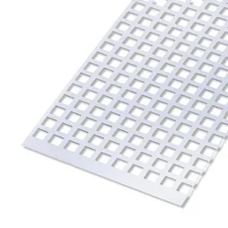 Tôle Aluminium Perforée Anodisé Gris L.60 X L.100 Cm Ep.0.7 Mm