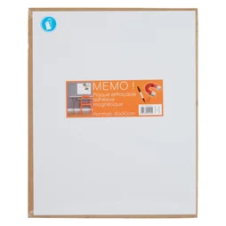 Plaque Magnétique Effaçable Mémo, L.40 X H.50 Cm, Blanc