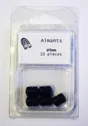 Lot De 10 Magnets Noir, Diam.9 Mm