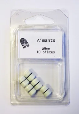 Lot De 10 Magnets Classic Rond, Blanc L.6.7 X H.11 Cm