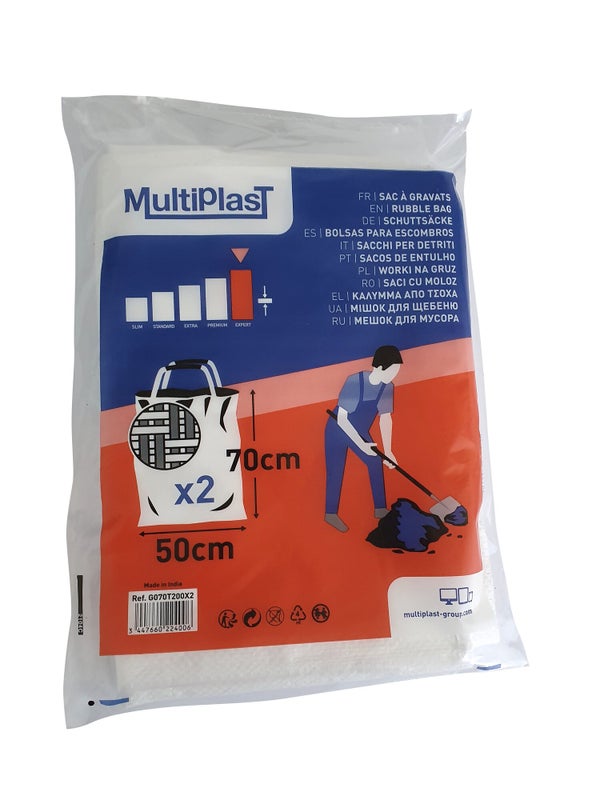 Sac À Gravats Multiplast H.70 X L.50 Cm 80L Blanc