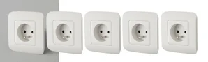 Lot De 5 Prises Avec Terre Cosy, Blanc-Blanc N°0, Lexman