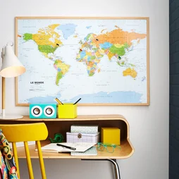 Pêle-Mêle Liège Mappemonde, Multicouleur L.60 X H.90 Cm