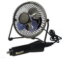 Ventilateur sur table Lara 10cm 4 watts USB chargeur allume cigare noir