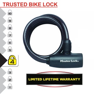 Câble Antivol Master Lock, L.1.8 M X Diam.8 Mm