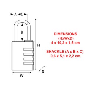 Cadenas À Combinaison Masterlock Aluminium, L.40 Mm