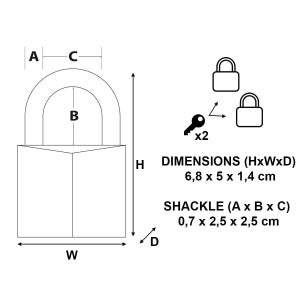 Cadenas À Clé Master Lock Laiton, L.50 Mm 150Eurt