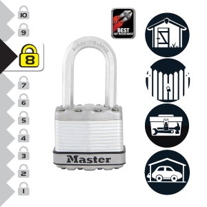 Cadenas À Clé Master Lock Acier Laminé, L.45 Mm