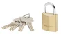 Master Lock 2930Eurd Cadenas À Clé Extra Fin En Laiton, Doré, 5,4 X 3 X 1,4 Cm