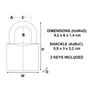 Master Lock 160Eurd Cadenas À Clé En Laiton, Doré, 8,2 X 6 X 1,4 Cm