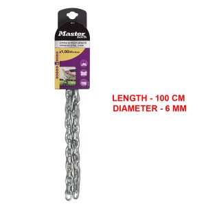 Chaine acier cemente gainé plastique diamètre 6mm longueur 1m masterlock