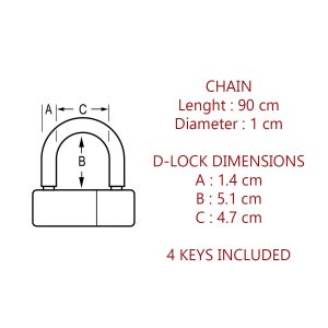 Chaîne Antivol Et Cadenas Master Lock, L.1 M X Diam.10 Mm