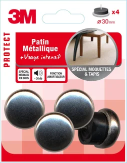 Lot De 4 Patins En Métal À Clouer 3M Diam. 30Mm