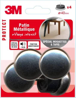 Lot De 4 Patins En Métal À Clouer 3M Diam. 40Mm