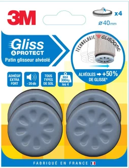 Lot De 4 Patins En Plastique 3M