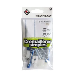 Kit Chevilles À Verrouillage De Forme Crémaillère Simple Red Head, Diam.8Xl.50Mm