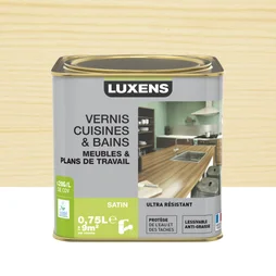 Vernis Cuisine Et Bain  Luxens, Incolore Satiné, 0.75L
