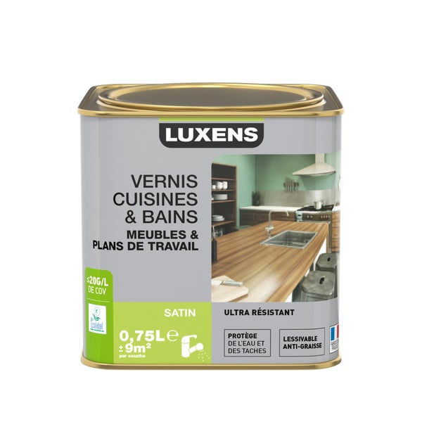 Vernis Cuisine Et Bain  Luxens, Wengé Satiné, 0.75L