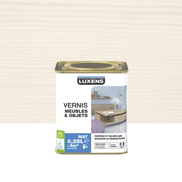Vernis Meuble Et Objet Vernis Meubles Et Objets Luxens, Blanc Mat, 0.25L