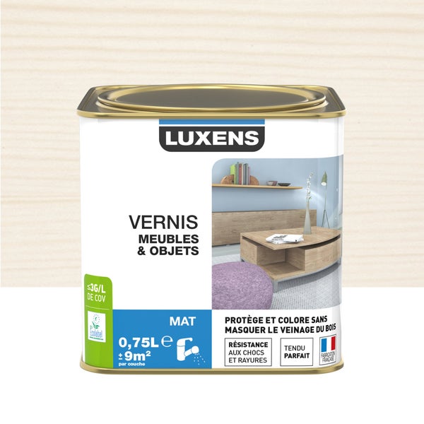 Vernis Meuble Et Objet Vernis Meubles Et Objets Luxens, Blanc Mat, 0.75L