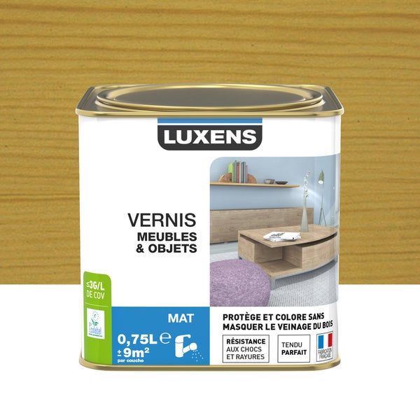 Vernis Meuble Et Objet Vernis Meubles Et Objets Luxens, Chêne Clair Mat, 0.75L