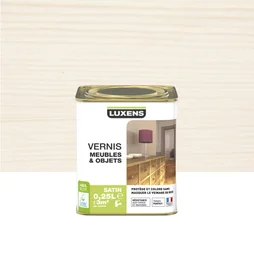 Vernis Meuble Et Objet Vernis Meubles Et Objets Luxens, Blanc Satiné, 0.25L