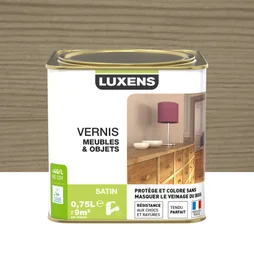 Vernis Meuble Et Objets Vernis Meubles Et Objets Luxens, Gris Zinc Satiné, 0.75L