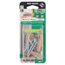 Lot De 15 Cheville Et Vis Batifix, Diam.8 X L.32 Mm