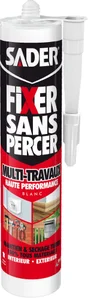 Colle Mastic Fixer Sans Percer Multitravaux Sader, 290Ml