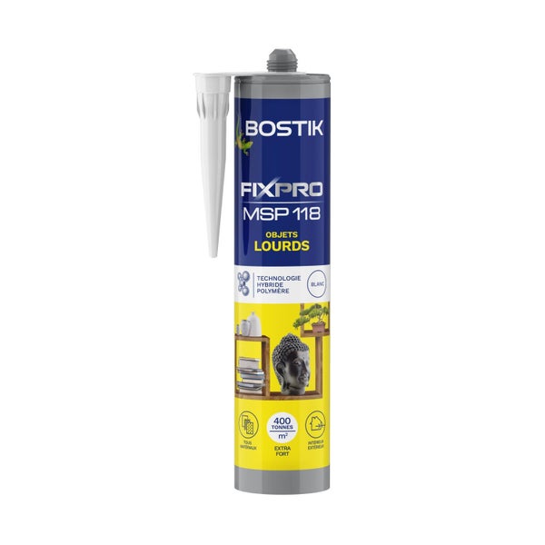 Colle joint int/ext polymere bostik fixpro msp118 objets lourds 290ml