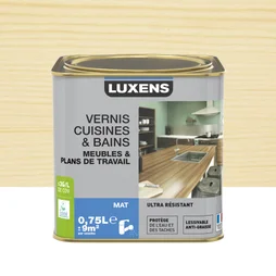 Vernis Cuisine Et Bain  Luxens, Incolore Mat, 0.75L