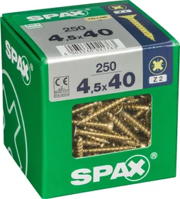 Lot De 250 Vis Acier Tête Fraisée Pozidriv Spax, Diam.4.5 Mm X L.40 Mm