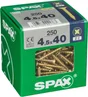 Lot De 250 Vis Acier Tête Fraisée Pozidriv Spax, Diam.4.5 Mm X L.40 Mm