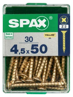 Lot De 30 Vis Acier Tête Fraisée Spax, Diam.4.5 Mm X L.50 Mm