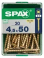 Lot De 30 Vis Acier Tête Fraisée Spax, Diam.4.5 Mm X L.50 Mm