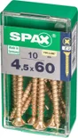 Lot De 10 Vis Acier Tête Fraisée Spax, Diam.4.5 Mm X L.60 Mm