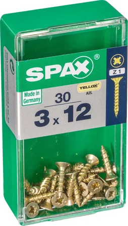Lot De 30 Vis Acier Tête Fraisée Pozidriv Spax, Diam.3 Mm X L.12 Mm