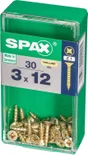 Lot De 30 Vis Acier Tête Fraisée Pozidriv Spax, Diam.3 Mm X L.12 Mm