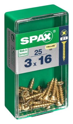 Lot De 25 Vis Acier Tête Fraisée Pozidriv Spax, Diam.3 Mm X L.16 Mm