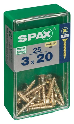 Lot De 25 Vis Acier Tête Fraisée Pozidriv Spax, Diam.3 Mm X L.20 Mm
