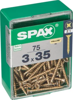 Lot De 75 Vis Acier Tête Fraisée Pozidriv Spax, Diam.3 Mm X L.35 Mm