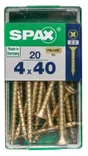 Lot De 20 Vis Acier Tête Fraisée Pozidriv Spax, Diam.4 Mm X L.40 Mm