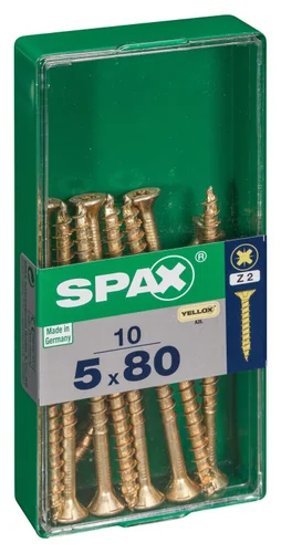 Lot De 10 Vis Acier Tête Fraisée Pozidriv Spax, Diam.5 Mm X L.80 Mm