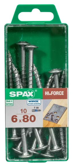 Lot De 10 Vis Acier Tête Fraisée Bombée Torx Spax, Diam.6 Mm X L.80 Mm