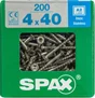 Lot De 200 Vis Inox Tête Fraisée Torx Spax, Diam.4 Mm X L.40 Mm