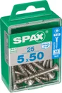 Lot De 25 Vis Inox Tête Fraisée Torx Spax, Diam.5 Mm X L.50 Mm