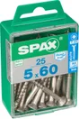 Lot De 25 Vis Inox Tête Fraisée Torx Spax, Diam.5 Mm X L.60 Mm