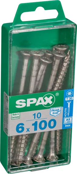 Lot De 10 Vis En Acier Inoxydable, Empreinte Torx, 6X100 Mm