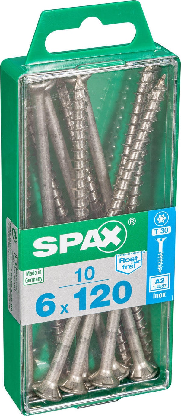 Lot De 10 Vis En Acier Inoxydable, Empreinte Torx, 6X120 Mm