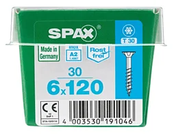 Lot De 30 Vis En Acier Inoxydable, Empreinte Torx, 6X120 Mm